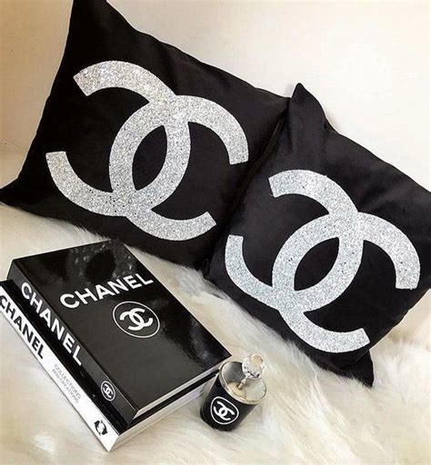 black chanel cushion covers